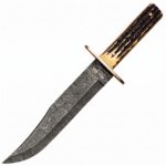 Bear & Son Cutlery Heritage Bowie 8.25-Inch Damascus Fixed-Blade Knife