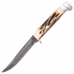 Bear & Son Cutlery StagCraft 3-Inch Damascus Hunter Fixed-Blade Knife